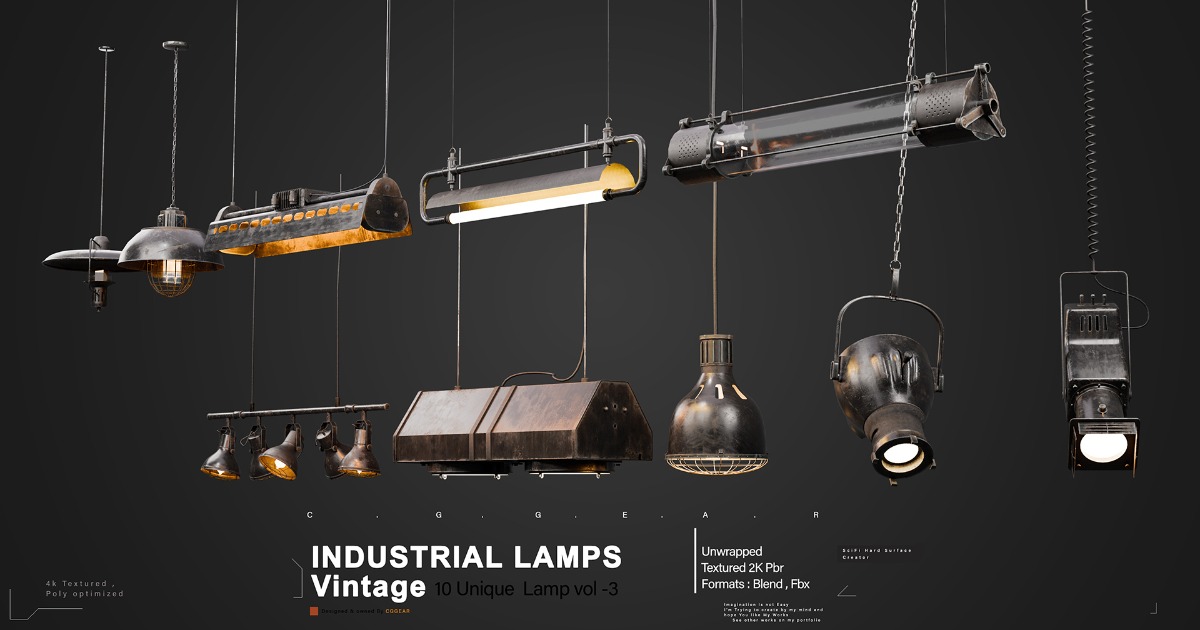 Lamp Unity industrial lamps | 3D Props | Unity Asset Store