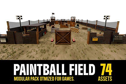 Paintball Field Modular Pack - 74 Textured Environment Assets