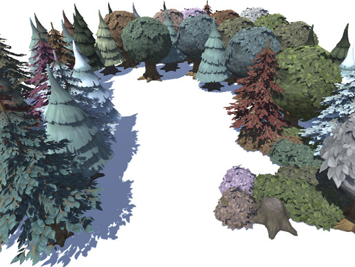 Hand Painted Tree Bundle | 3D | Unity Asset Store