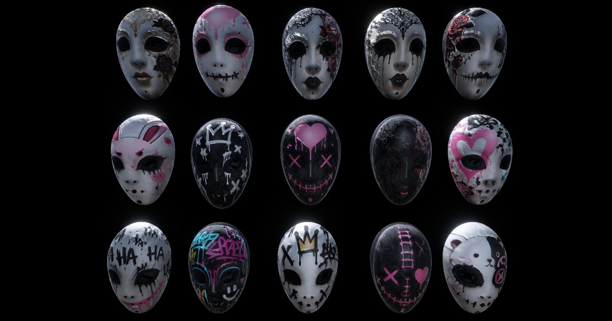 Stylized Horror Masks Collection Vol. 2 | 3D Props | Unity Asset Store