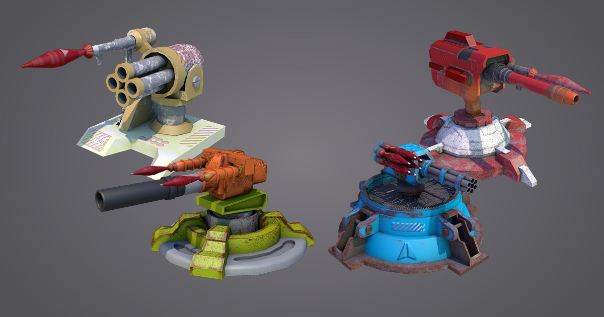 Unity 2d Block Turret Turrets - 4 Turrets Collection | Systems | Unity Asset Store