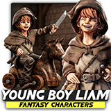Young Boy Liam - Teenage Medieval Fighter with Horse