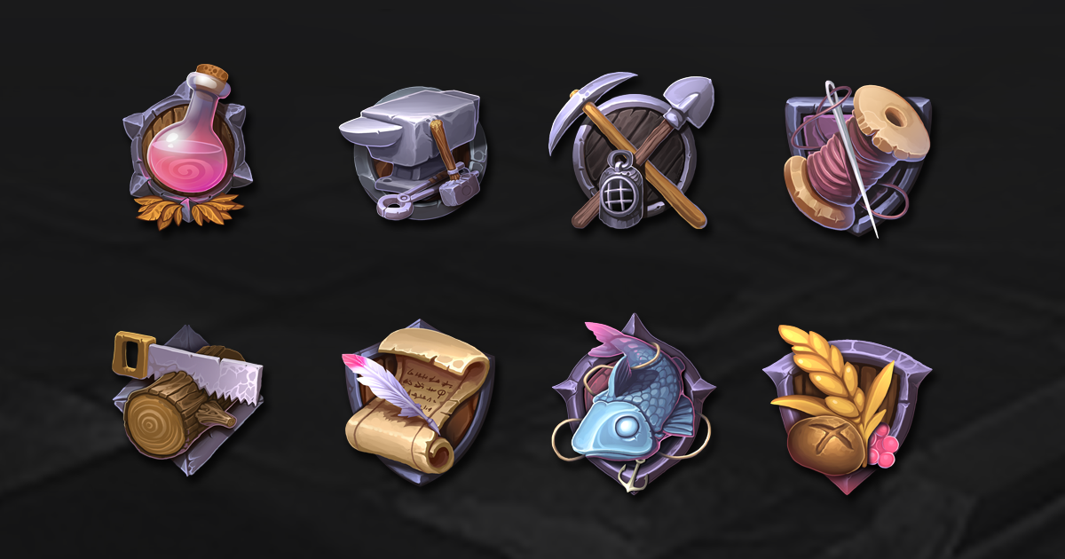 Rpg Professions Badges | 2D Icons | Unity Asset Store