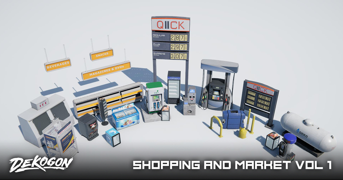 Shopping and Market VOL 1 - Gas Station | 3D 小道具 | Unity Asset Store