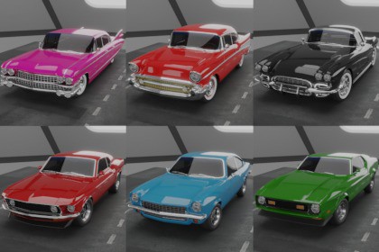50s, 60s and 70s Variant Car Pack #5 (6 Cars)