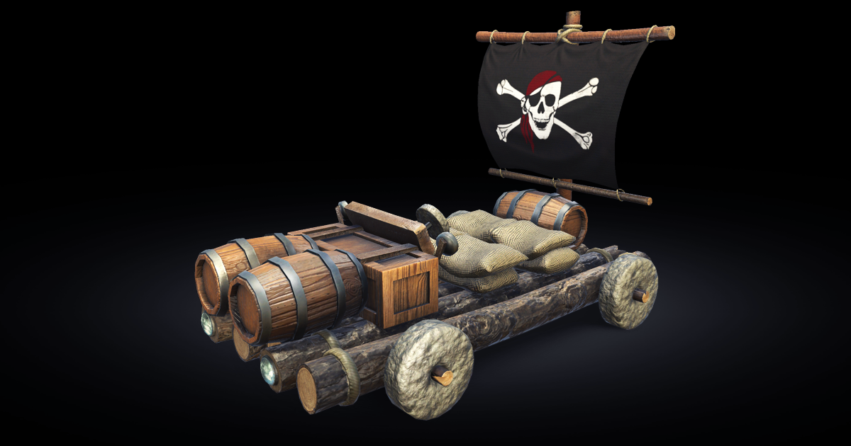 Low Poly Raft Car | 3D Land | Unity Asset Store