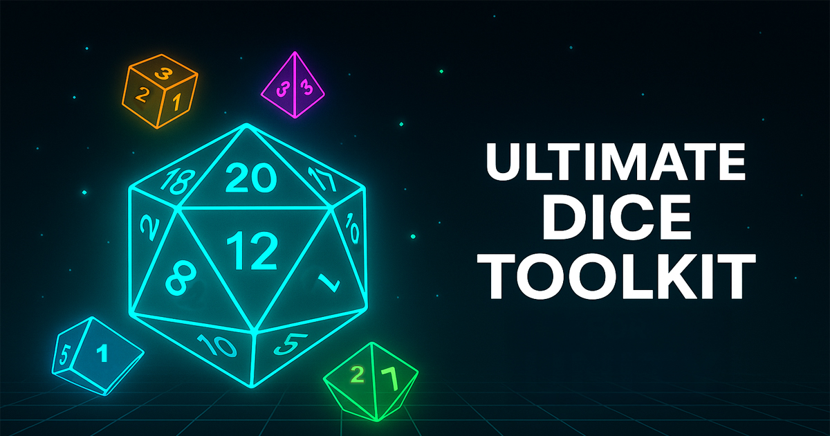 Ultimate Dice Toolkit - Advanced Dice Rolling & Rule API Systems w/JSON ...
