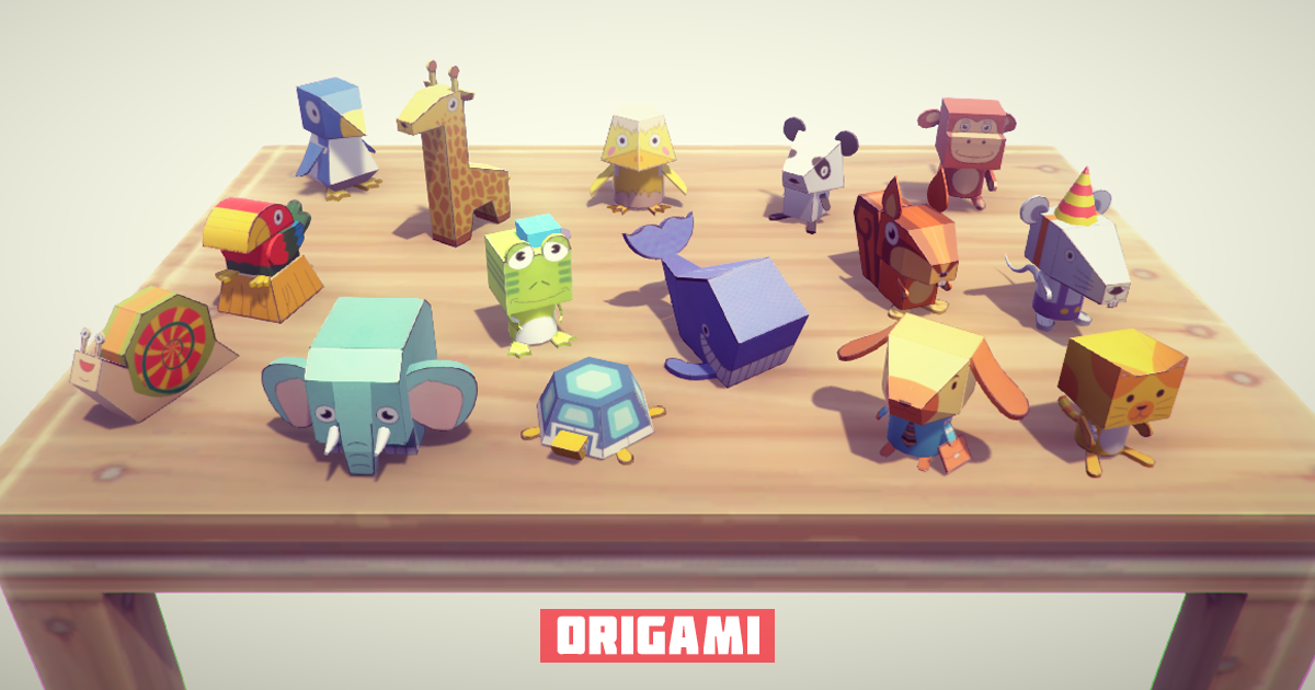 Origami Cartoon Animal | 3D 캐릭터 | Unity Asset Store