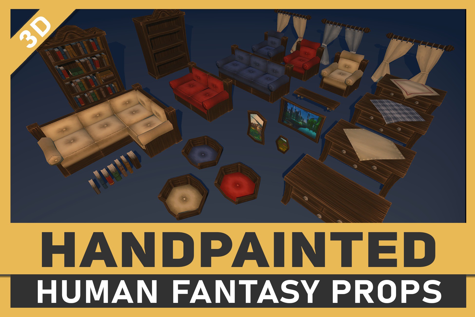 Handpainted Human Fantasy Props | 3D Furniture | Unity Asset Store