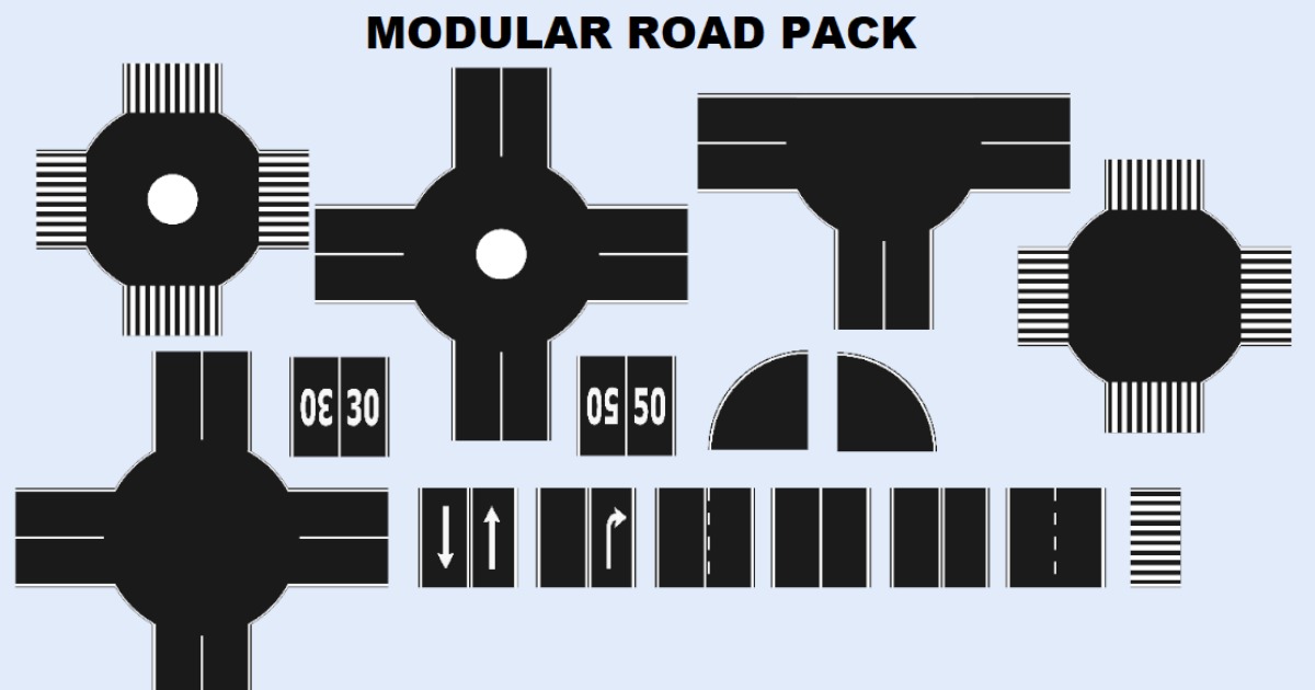 MODULAR ROAD PACK | 2D | Unity Asset Store