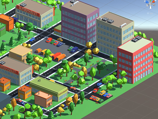 Basic Town Layout For Unity Town pack (Low Poly) | 3D Environments | Unity Asset Store