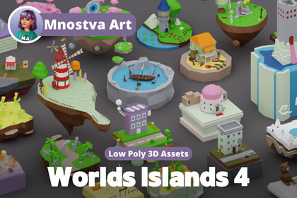 Low Poly Worlds Islands Exteriors Pack 4