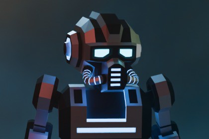 X-25.1 Sci‑Fi Robot Low‑Poly Stylized