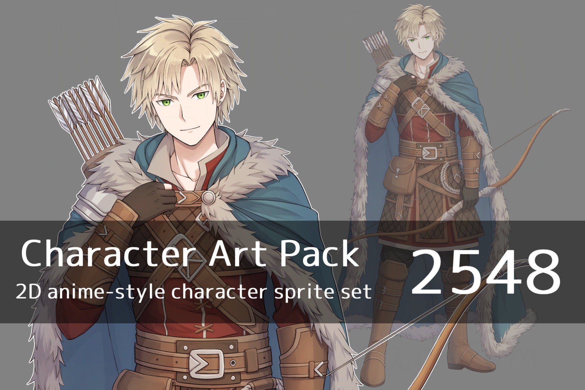 Unity Arch Cartoon Anime Character Art Pack: 2548 - Image: Man, hunter, archer, adventurer ...