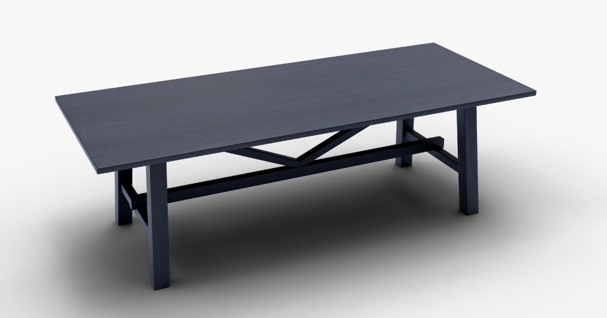 Modern Dark Wooden Table 3D Model | Low Poly | 3D Furniture | Unity ...