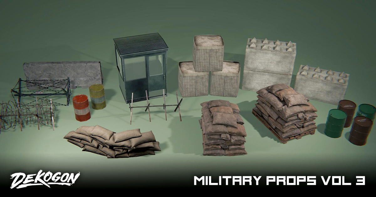 Security Checkpoint Assets Military Supplies - VOL.3 - Security Checkpoint | 3D Props | Unity ...