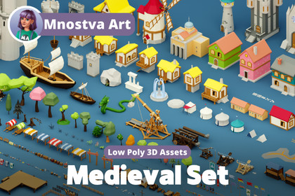 Low-Poly Medieval Environment Pack – Buildings, Landscapes & Props