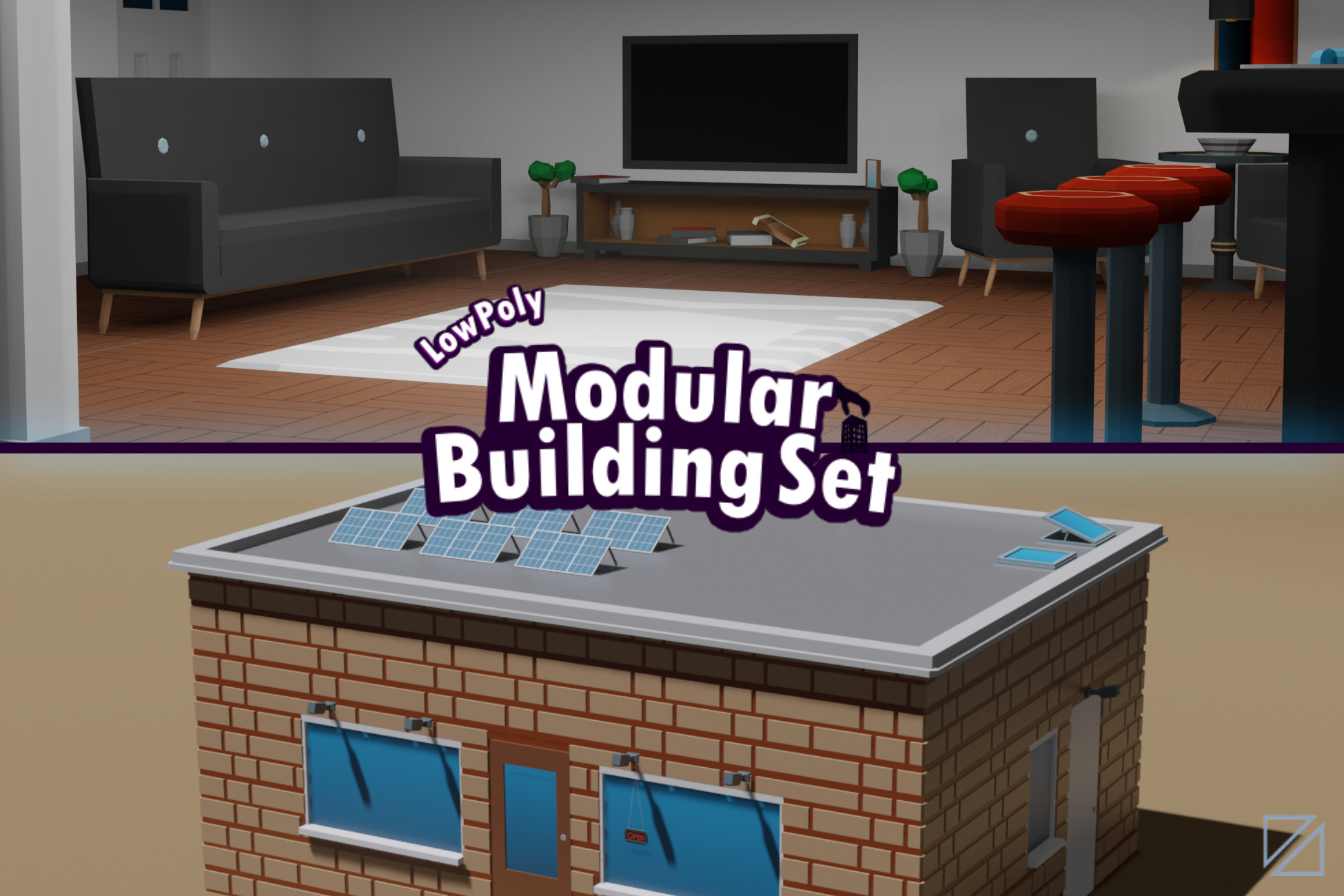 Low Poly Modular Building Set | 3D Industrial | Unity Asset Store