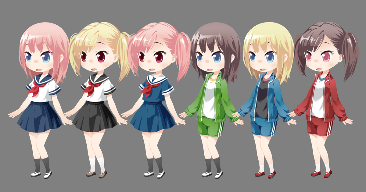 Girls Vector Unity Customize Girl_ Type 0 | 2D Characters | Unity Asset Store