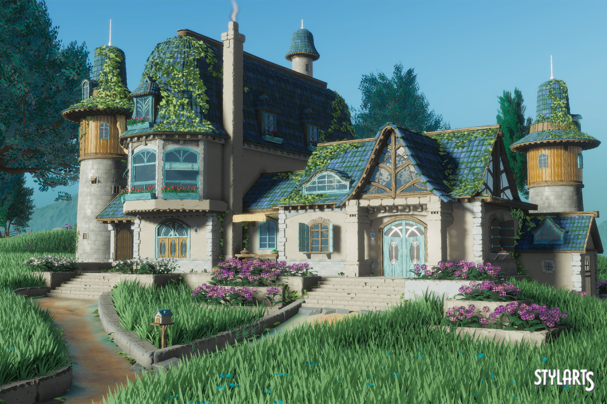 Stylized Azure Hillside, image 1