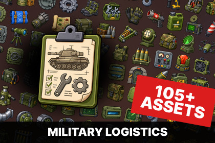 Military Logistics Equipment Maintenance Supplies Icons Pack