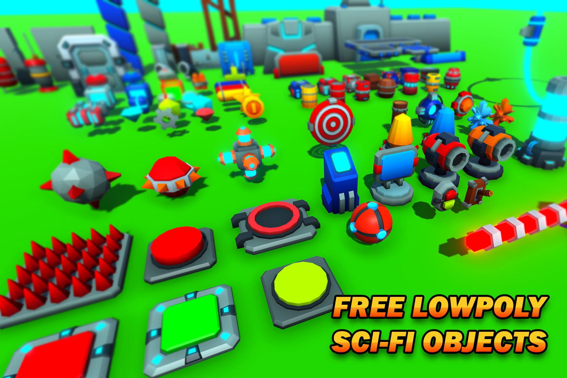 Free Lowpoly Scifi Objects, image 1