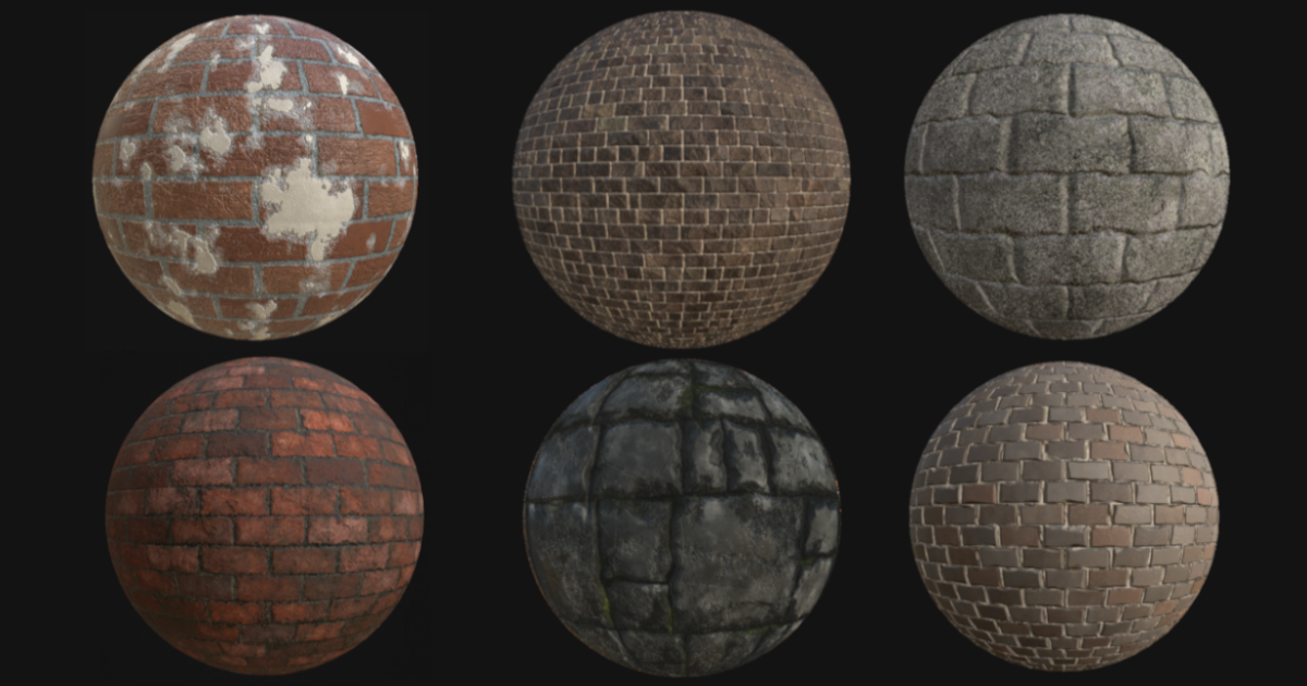 Material Brick Unity PBR 21 Brick materials | 2D Brick | Unity Asset Store