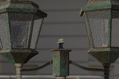 Ornate Double Street Lamp - 4 Texture Variants Pack