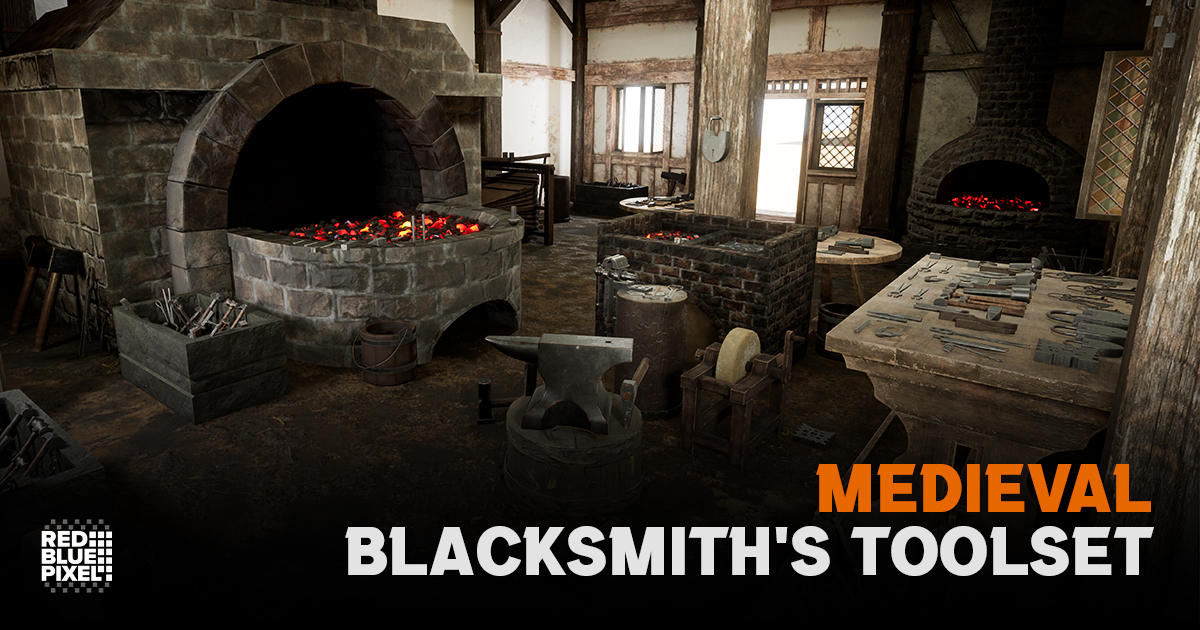 Medieval Blacksmith's Toolset | 3D Interior | Unity Asset Store