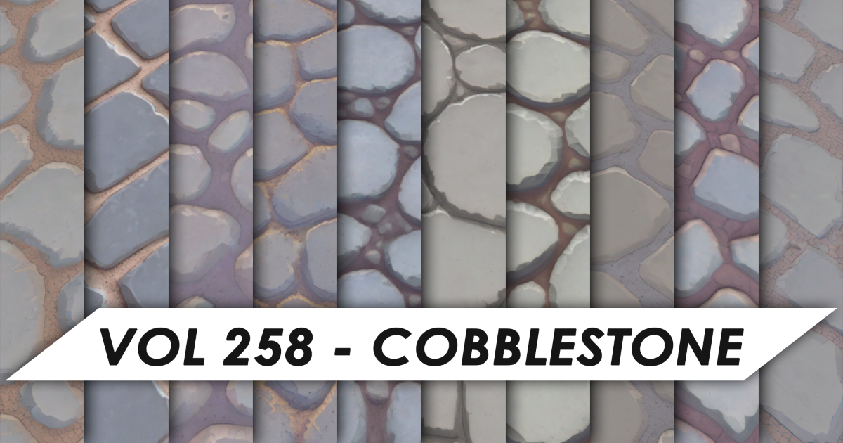 Stylized Textures - Vol 258 - Cobblestone | 2D Textures & Materials ...