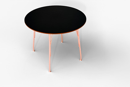 Round Dining Table – Metal Frame & Wooden Top