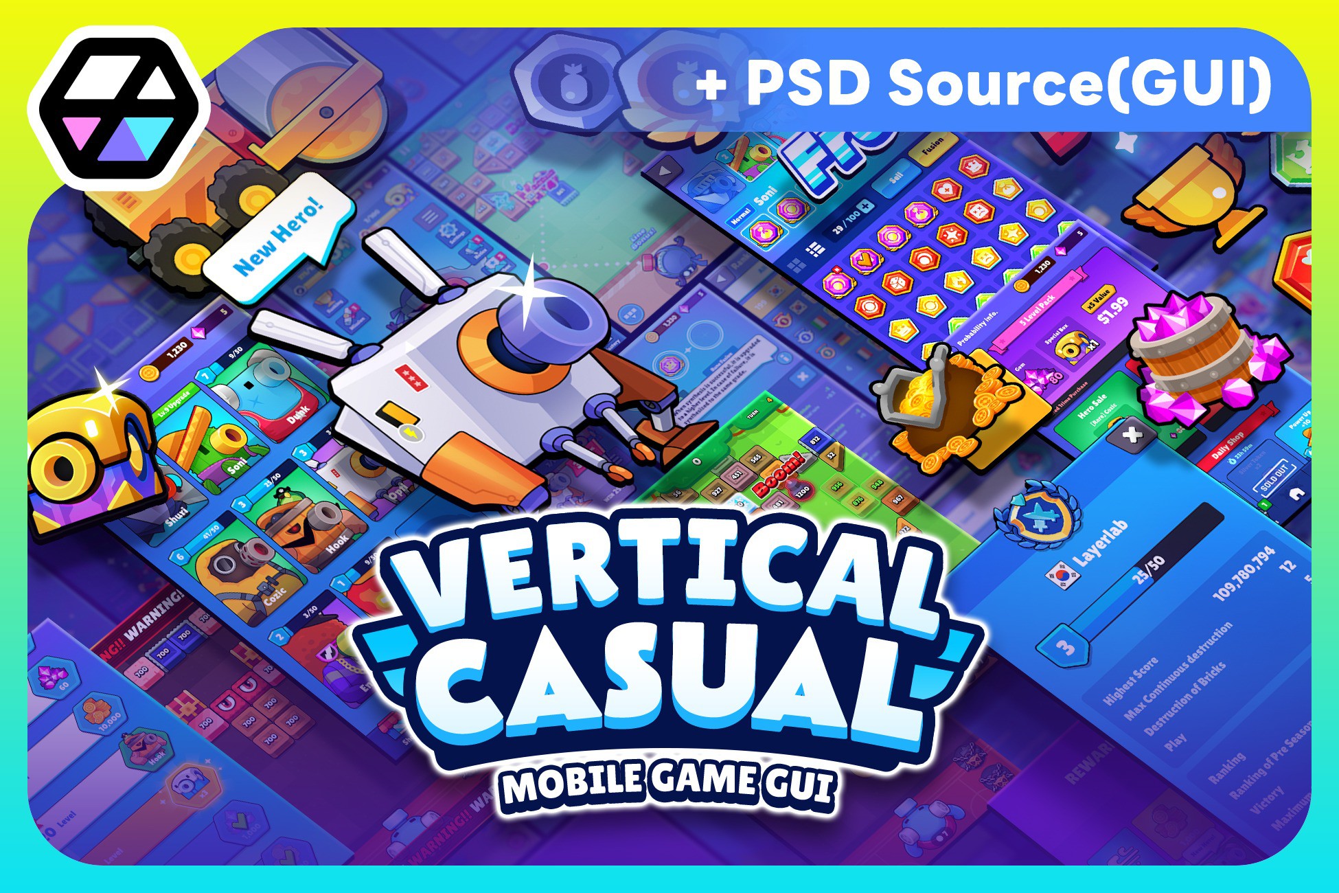 GUI - Vertical Casual(+PSD) | 2D GUI | Unity Asset Store