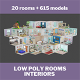 Low Poly Rooms Interior