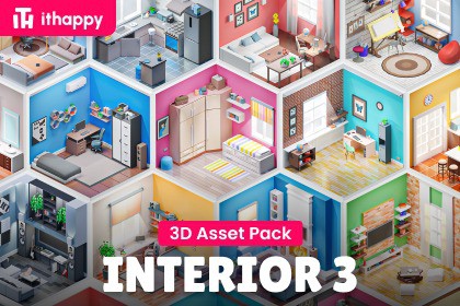 Interior 3 - Low Poly 3D Models Pack