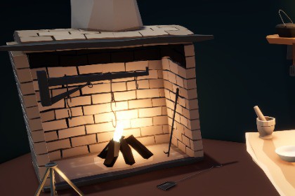 Stylized Fantasy Kitchen & Hearth Cooking Set