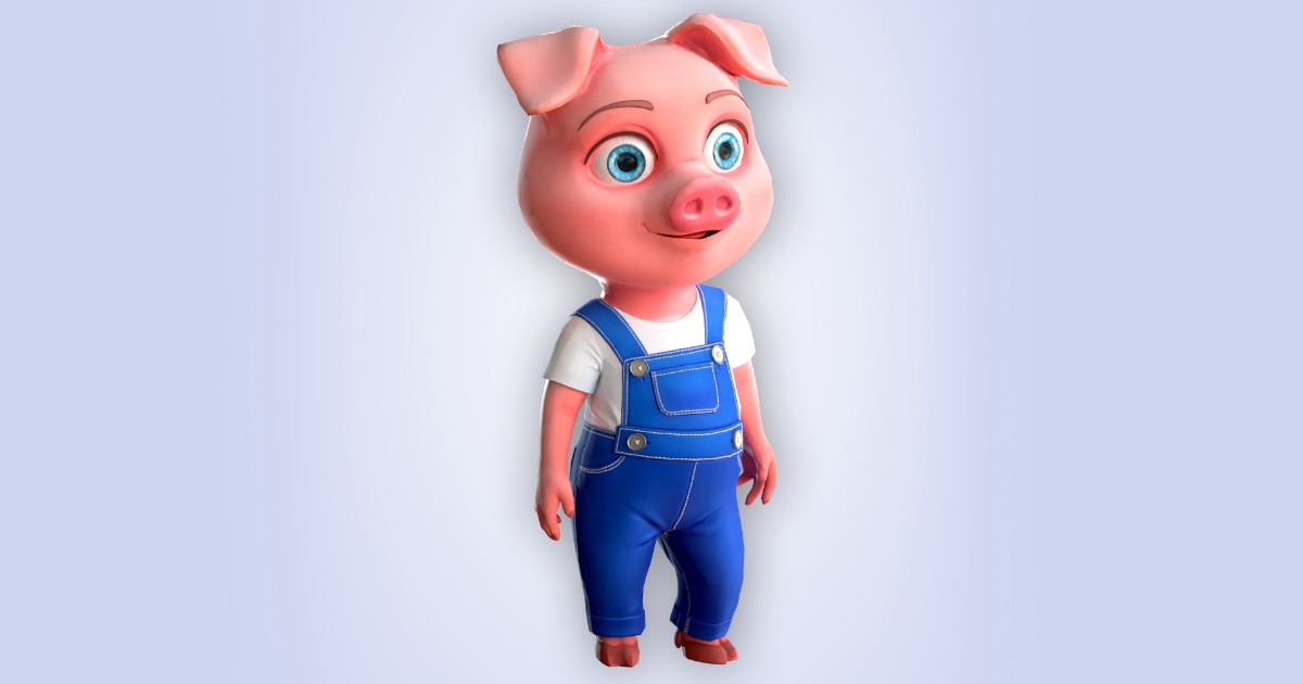 Pig Unity Cartoon Pig Cloth | 캐릭터 | Unity Asset Store