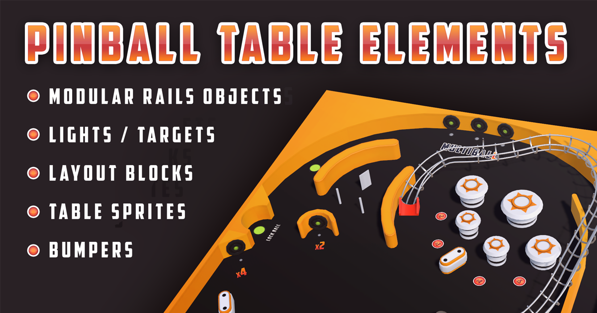 Pinball Table Elements | 3D Props | Unity Asset Store