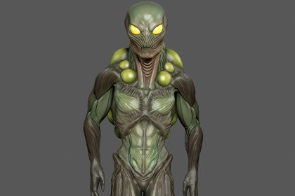 Alien Spitter – Sci-Fi Enemy (Rigged Game Ready Character)