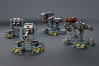 Defensive Sci-fi Turrets Pack