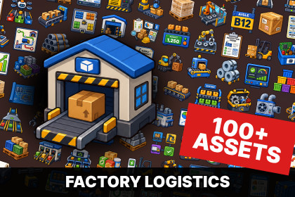 Factory Logistics Warehouse Production Automation Icons Pack