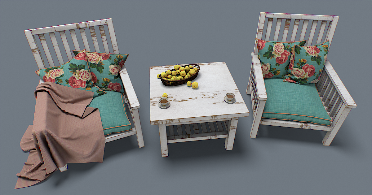 Furniture_group_Provence 3D Furniture Unity Asset Store