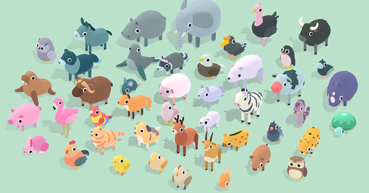 Anials Unity Quirky Series - Animals Mega Pack Vol.1 | 3D Animals | Unity Asset Store