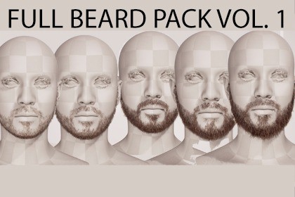 Short to Medium Boxed Beard Growth Pack Vol. 1 - 5 Real-Time Facial Hair Styles
