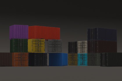 3D Rustic Shipping Containers - 20ft and 10ft