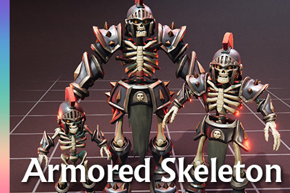 Armored Skeleton - 3 Characters + Animations