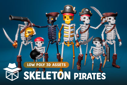 Low Poly Skeleton Pirates