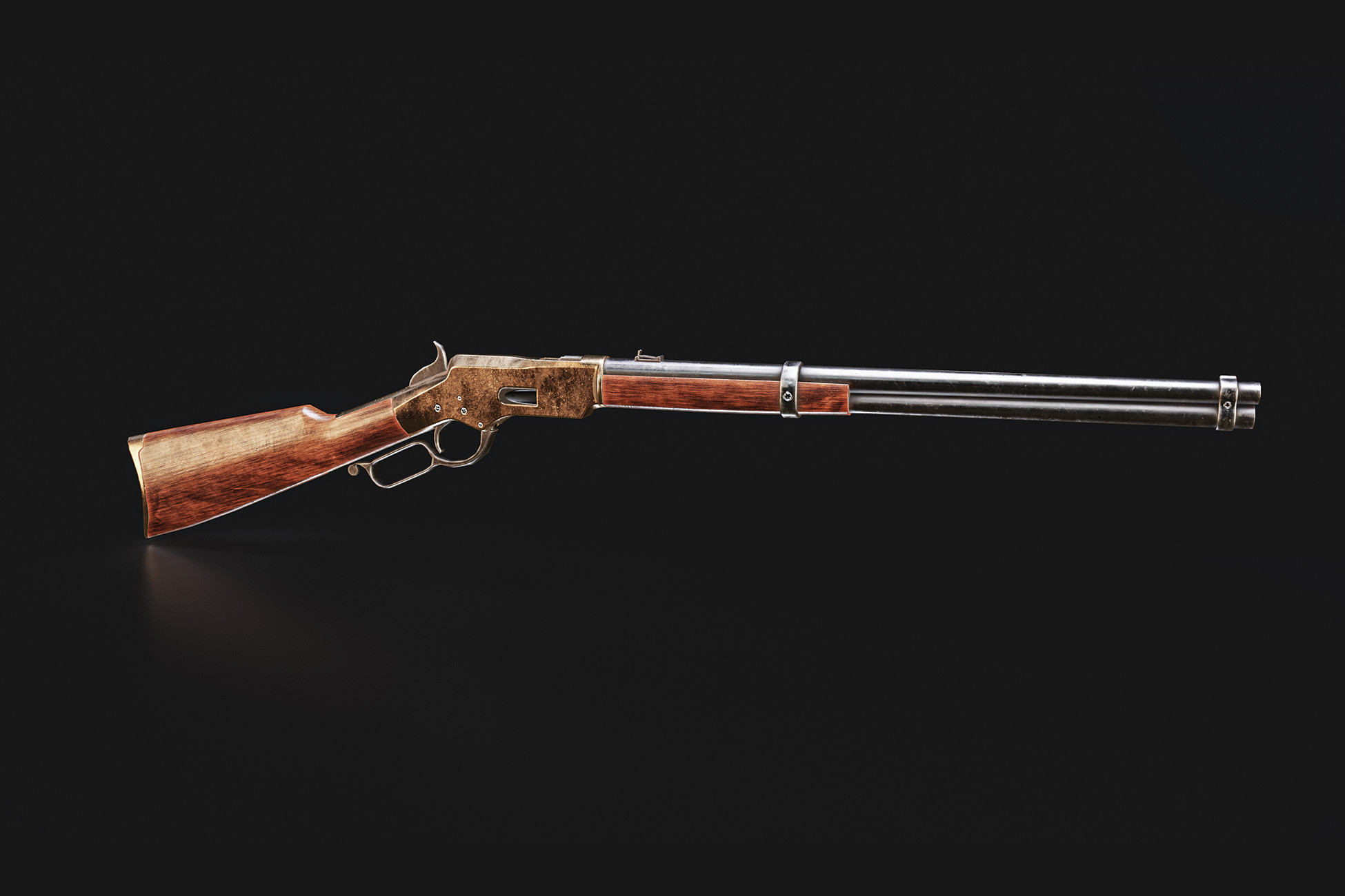 Golden Pioneer 1866: Rifle 3D Model Game Ready | 3D 銃器 | Unity Asset Store