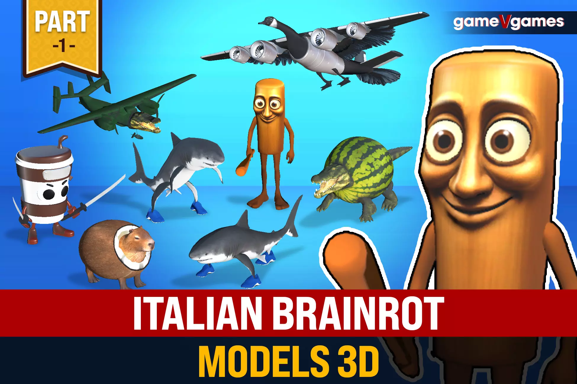 Italian Brainrot Models 3D