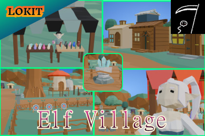 LOKIT: Low Poly Elf Village – Modular Fantasy Environment Pack