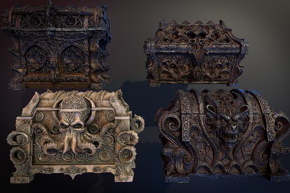 4 Dark Fantasy Treasure Chests